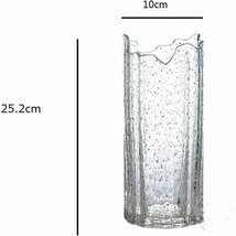 夜 優しく光る 高さ25cm カット花瓶 フラワーベース 洋室・和室 花器 水栽培 インテリア ヨーロピアンスタイル クリアガラス ZCL614_画像3