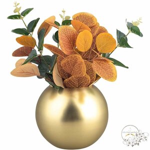 コロンと可愛い ゴールドカラー 花瓶 丸いフォルム 衝撃に強い ステンレス製 フラワーベース 洋室・和室 花器 水栽培 ZCL585