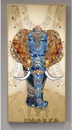 고급스러운 장식 그림 코끼리 유화 미술 그림 입구 벽화 매달려 장식 응접실, 그림, 오일 페인팅, 동물 그림
