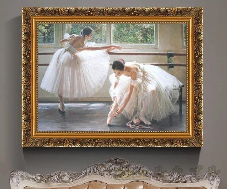 Hermoso artículo ahora disponible★ Pintura al óleo Chica bailando Ballet Pintura decorativa 50cmx60cm, cuadro, pintura al óleo, retrato