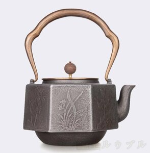 極美品★ 鉄瓶 急須 茶器 茶道具 鉄びん 提梁壷 鉄壺 茶壺 容量 1.2L