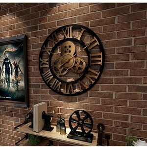 工業用 ギア 壁時計 装飾 レトロ 壁時計 工業化 時代 スタイル ルーム 装飾 壁アート DYL121