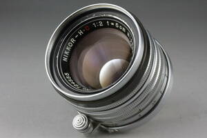 実写テスト済み Nikon NIKKOR-H.C 5cm F2 単焦点 黒帯 標準レンズ ライカ L39 Lマウント #280