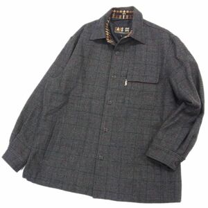 美品 定価4万円●DAKS ダックス アルパカ シャツジャケット コート ウール CPO 長袖 メンズ Lサイズ オーバーサイズ 日本製 1円スタート