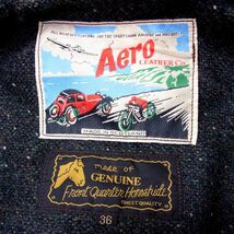 馬革 VINTAGE●AERO LEATHER エアロレザー ライダースジャケット 革ジャン ハイウェイマン 36 ホースレザー ホースハイド 1円スタート_画像8