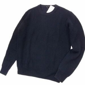 新品●MUJI 無印良品 ニュージーランドウール100％ ニット セーター 未使用 プルオーバー メンズ Lサイズ ダークネイビー 1円スタート