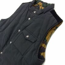 定価2万5000円●DENIME ドゥニーム 中綿ベスト リバーシブル ワーク ミリタリー カモフラ柄 ブラック メンズ Mサイズ 中綿入り 1円スタート_画像7