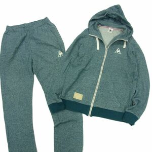 ■le coq sportif ルコックスポルティフ スエット セットアップ フロッキーロゴ デサント メンズ 1円スタート