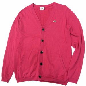 美品 定価17,600円◆LACOSTE ラコステ ウォッシャブルウール カーディガン ニットジャケット メンズ 1円スタート