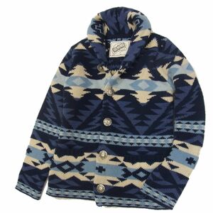 ◇Denime ドゥニーム チマヨ柄 カウチンセーター ニットジャケット コンチョボタン 冬物 メンズ 人気モデル