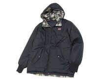 羽毛◇WOOLRICH ウールリッチ リバーシブル ダウンコート ダークネイビー/チェック柄 メンズ 冬物 ゴルフ アウトドア 1円スタート_画像2