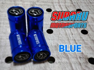 スバル BIGエアーバルブキャップ 4P【ブルー】フォレスター レグォーグ XV インプレッサスポーツ/G4 レガシィアウトバック BRZ WRX S4