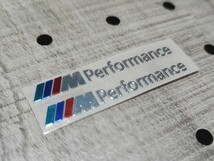 BMW【MPerformance】カラー メッキ調ステッカー 2P■Mシリーズ MSport MPower E36 E39 E46 E60 E90 F10 F20 F30 x1x2x3x4x5x6x7x8 320 325_画像1