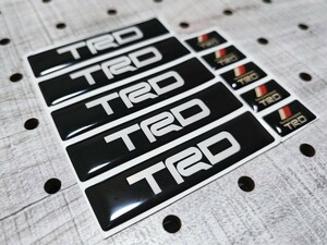 TRD 3Dミニステッカー 10枚セット■プリウス クラウン ハリアー アルファード アクア ヤリスクロス ライズ RAV4 86 カムリ C-HR bB プラド