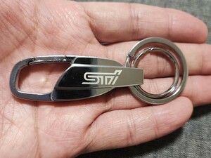 STI シルバーメッキ キーホルダー■フォレスター レグォーグ XV インプレッサスポーツ/G4 レガシィアウトバック BRZ WRX S4 ジャスティ