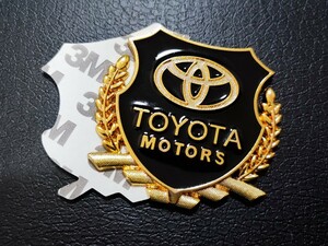 トヨタ メタルエンブレム 【ゴールド】プリウス クラウン アルファード アクア ヤリス カローラクロス ライズ RAV4 86 C-HR bB ハリアー