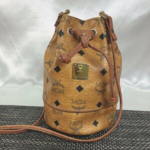 【中古良品/インボイス登録店/TO】MCM エムシーエム カーフレザー 本革 ミニ 巾着 ショルダーバッグ 斜め掛け ヴィンテージ IM1229/0035