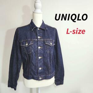 ユニクロ UNIQLO デニムジャケット・Gジャン・紺ネイビー 表記サイズL レディース 82663