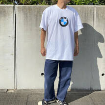 デッドストック USA製 BMW ロゴ プリント 半袖Tシャツ白XLサイズ オフィシャル アメリカ製 企業ヴィンテージ新品オリジナル/ビーエム未使用_画像5