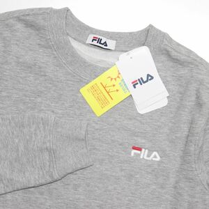 ★フィラ FILA 新品 メンズ UVカット バックプリント クルーネック スウェット トレーナー 灰 Mサイズ [443353-MGY-M] 一 三 壱★QWER