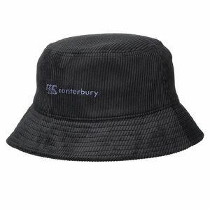 ★カンタベリー CANTERBURY 新品 カジュアル ロゴ刺繍 コーデュロイ バケットハット HAT 帽子 ぼうし 黒 [AC02968191N-M] 一 七★QWER★