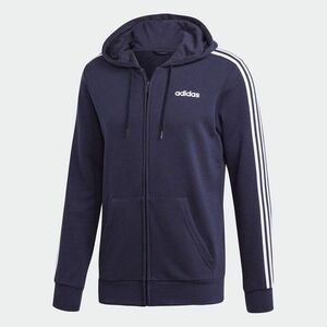 ★アディダス adidas メンズ M CORE 3ストライプス フルジップーパーカー 裏毛 スウェットパーカー 紺 Mサイズ[DU0471-M] 二 壱★QWER★