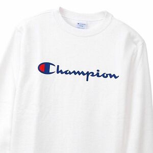 ★チャンピオン Champion 新品 メンズ 快適 コットン100％ カジュアル スウェット トレーナー 白 Mサイズ[C3Q002-010-M] 三 壱★QWER★