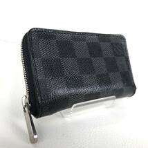 本物保証 1円 美品 LOUISVUITTON ダミエ グラフィット ジッピー コインパース 男女 ラウンドファスナー コンパクト財布 ルイヴィトン YAS1_画像1