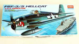 ★☆【定形外OK】未組立!アカデミー 1/72 F6F-3/5 HELLCAT U.S.S.PRINCETON ヘルキャット~2003年製!!~内袋未開封品【同梱可】[FK14B42]☆★