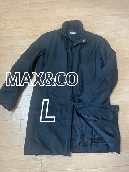 ☆ MAX&CO☆ マックスアンドコー コート 40 黒 ダウン　薄中綿入り レディース L