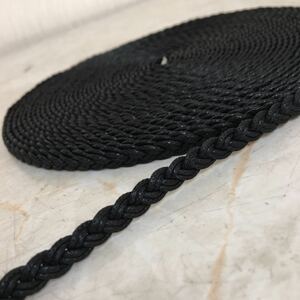 ■新品在庫処分 6mm 綿丸紐組テープ 10m巻 黒　手芸 ハンドメイド カバン バッグ製作に 素材 材料 資材 ■