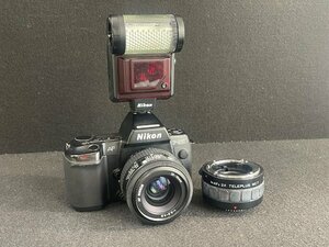 KF0511-79I　ゆうパック着払い　Nikon　F-801　35-70mm　1:3.3-4.5　テレプラス＆ストロボ付き　一眼レフカメラ　ニコン　フィルムカメラ