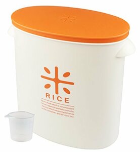 パール金属 RICE お米袋のままストック 計量カップ付 5kg（オレンジ） HB-3435