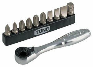 トネ(TONE) ビットラチェットセット BR10S ビット差込 &6.35mm(1/4) 内容11点