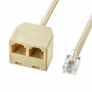  Sanwa Supply telephone extension sharing cable (RJ-11 male * female ×2) 6 ultimate 4 core specification 2m TEL-Y9-2K2