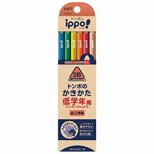 トンボ鉛筆 鉛筆 ippo! 低学年用かきかたえんぴつ 2B 三角軸 ナチュラル MP-SENN04-2B