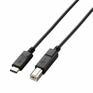 エレコム USBケーブル Type C ( USB C to USB B ) 15W 1.0m USB2.0認証品 最大480Mbps ブラック