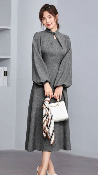 SHEIN グレー Aライン 春夏 ワンピース