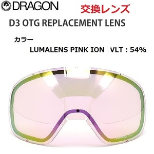 2023 DRAGON D3 OTG LUMALENS PINK ION ゴーグル 交換 レンズ 