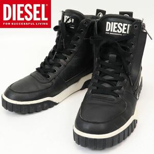美品DIESEL ディーゼル レザースニーカー 24cm ブラック靴 黒 