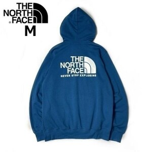 1円～!売切!【正規新品】THE NORTH FACE THROWBACK HOODIE パーカー US限定 バックプリント 男女兼用 裏起毛 キャンプ 登山(M)青 181130-30