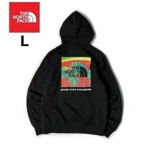 1円～!売切!【正規新品】THE NORTH FACE PRINTED BOX NSE HOODIE パーカー US限定 ボックスロゴ 裏起毛 バックプリント 保温(L)黒181130-30