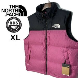 1円～!売切!【正規新品】THE NORTH FACE 1996 RETRO NUPTSE VEST ダウンベスト ヌプシ US限定 RDS パッカブル(XL)ピンク 黒 190122-110-c