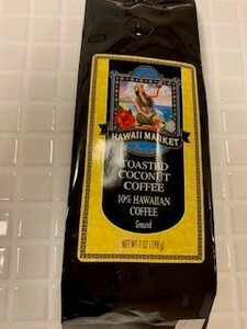 TOASTED COCONUT COFFEE 10% HAWAIIAN COFFEE Ground 198g 