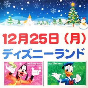 ★12月25日（月） 東京ディズニーランド・１dayパスポート・ペアチケット