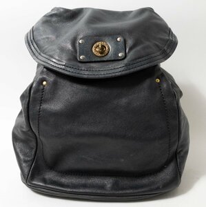 MARC BY MARC JACOBS マークバイマークジェイコブス 2WAYレザーリュックサック ショルダーバッグ 皮革 ネイビー 紺 ゴールド金具