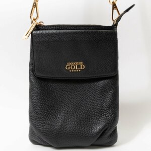 COCOCELUX GOLD ココセリュックスゴールド ショルダーバッグ ブラック 黒 ゴールド レザー 本革 レディース 斜め掛け 収納多数 シンプル 鞄