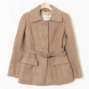 【1円スタート】 PIERRE BALMAIN ステンカラーミドルコート ピエールバルマン ベルト アウター ベージュブラウン系 綺麗め 裏地あり 秋冬