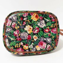 KENZO ケンゾー ショルダーバッグ ポシェット 巾着型 ナイロン ネイビー マルチカラー 花柄 レザー調 レトロ感 カジュアル レディース 鞄_画像6