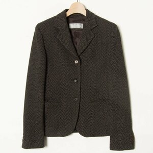 【1円スタート】MaxMara マックスマーラ テーラードジャケット シングル 3ボタン ウール100％ レトロ クラシカル 秋冬 ブラウン 茶色 38